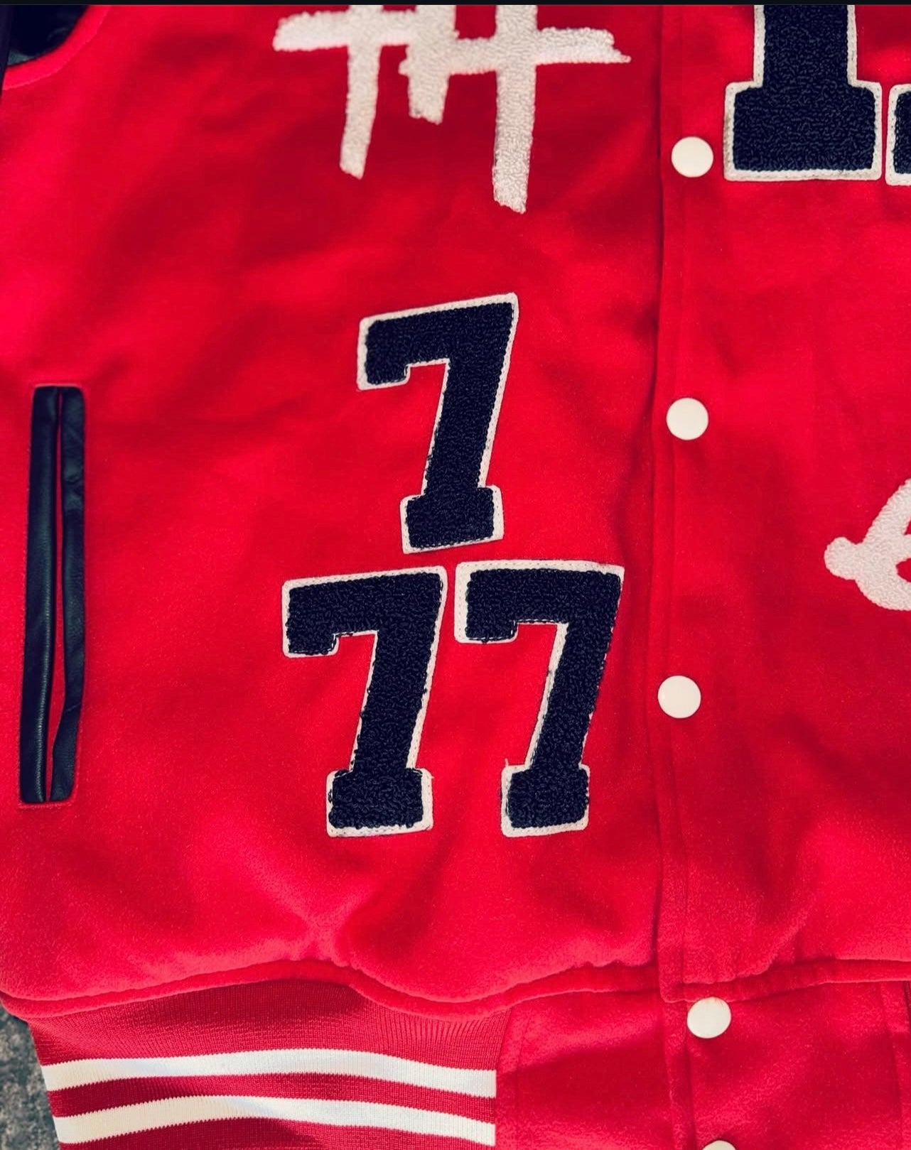 IBELEVE RED VARSITY JACKET